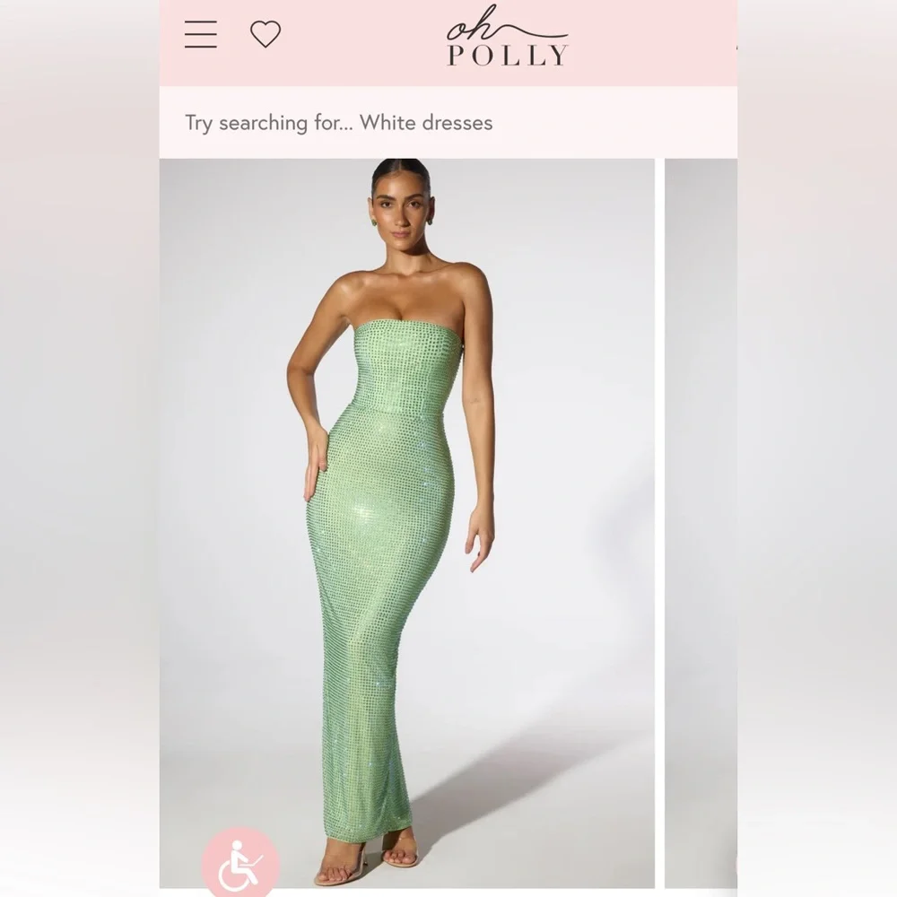 Oh Polly Daleyza Green Embellished Dress - Picture 5 of 7